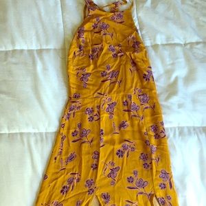 Yellow-Mustard Floral Pattern Dress
